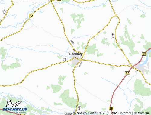 MICHELIN Rødding map - ViaMichelin