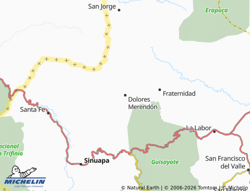 MICHELIN Dolores Merendón map - ViaMichelin