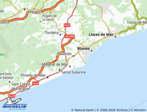 Carte MICHELIN Palafolls - ViaMichelin