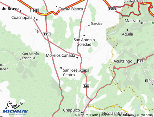 MICHELIN-Landkarte Cañada Morelos Centro - ViaMichelin