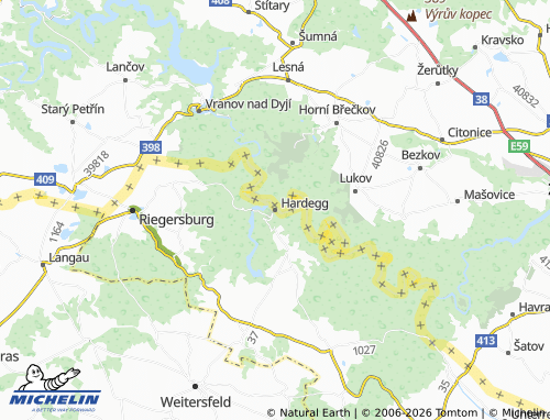 Carte MICHELIN Hardegg - ViaMichelin