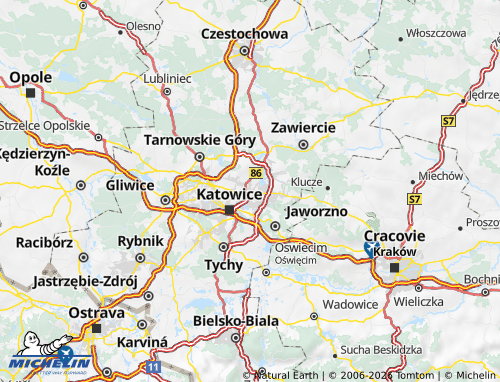 MICHELIN Będziński map - ViaMichelin