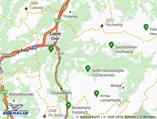 MICHELIN-Landkarte Praden - ViaMichelin