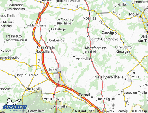 Kaart MICHELIN Andeville - ViaMichelin