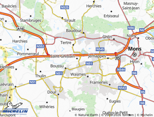 Carte MICHELIN Saint-Ghislain - ViaMichelin