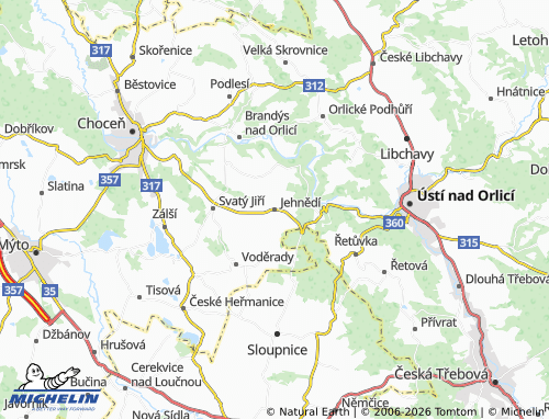 Mappa MICHELIN Jehnědí - ViaMichelin