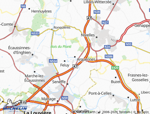 MICHELIN Arquennes map - ViaMichelin