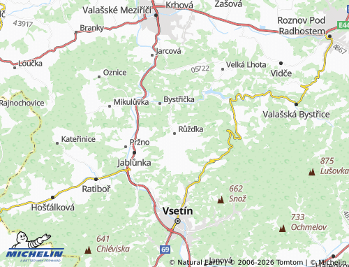 Mappa MICHELIN Růžďka - ViaMichelin