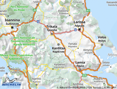 MICHELIN-Landkarte Karditsa - ViaMichelin