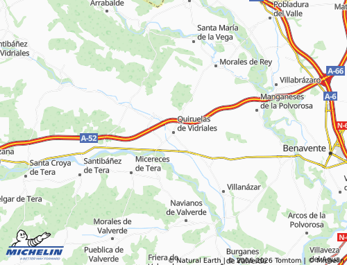 MICHELIN Quiruelas de Vidriales map - ViaMichelin