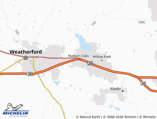 Mappa MICHELIN Hudson Oaks - ViaMichelin