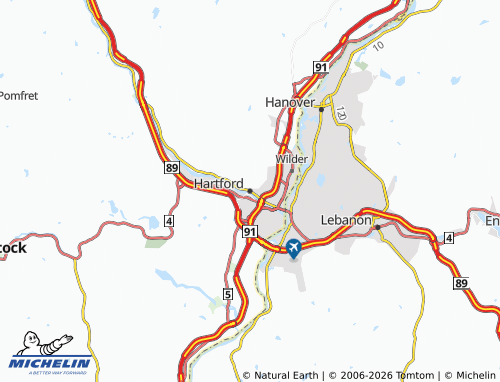 Carte MICHELIN Hartford - ViaMichelin