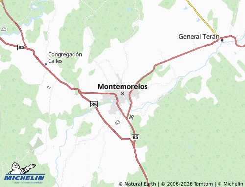 Kaart MICHELIN Montemorelos - ViaMichelin