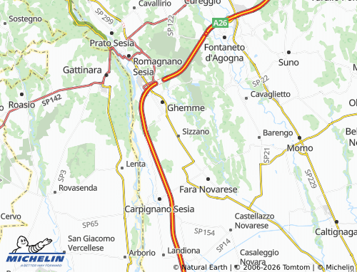 Mapa MICHELIN Sizzano - ViaMichelin