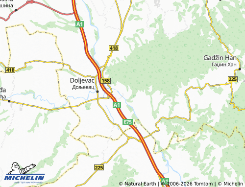 Mapa MICHELIN Čečina - ViaMichelin