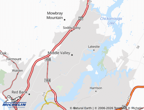 Mappa MICHELIN Middle Valley - ViaMichelin