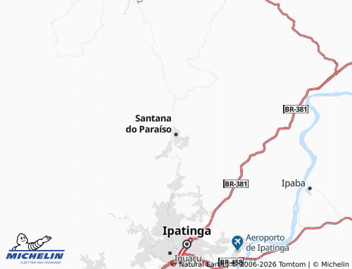 Mappa MICHELIN Santana do Paraíso - ViaMichelin