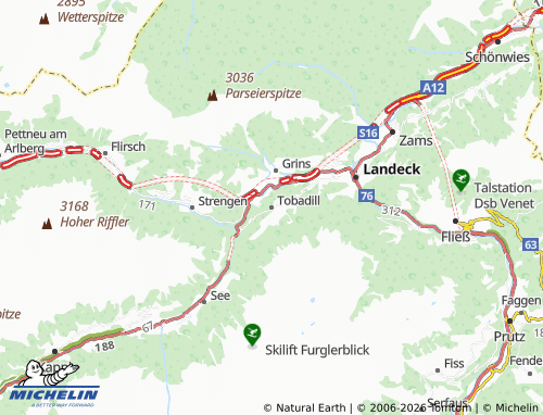 Mappa MICHELIN Tobadill - ViaMichelin