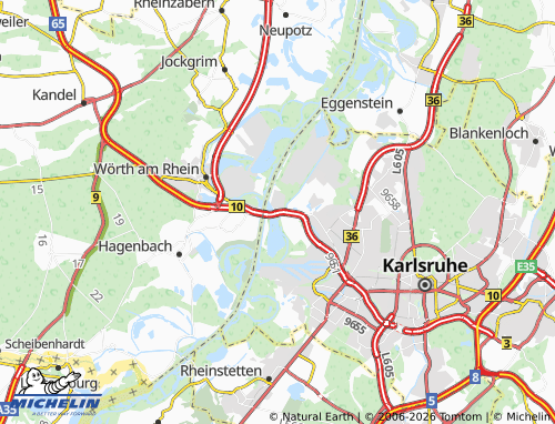 Mapa MICHELIN Maxau - ViaMichelin