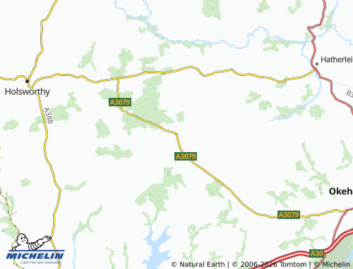 Carte MICHELIN Halwill Junction - ViaMichelin