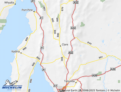 MICHELIN Clare Valley Wine Region map - ViaMichelin