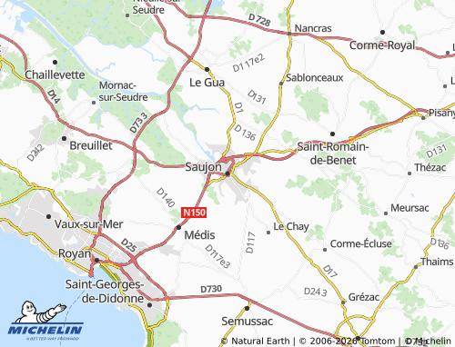 MICHELIN Saujon map - ViaMichelin