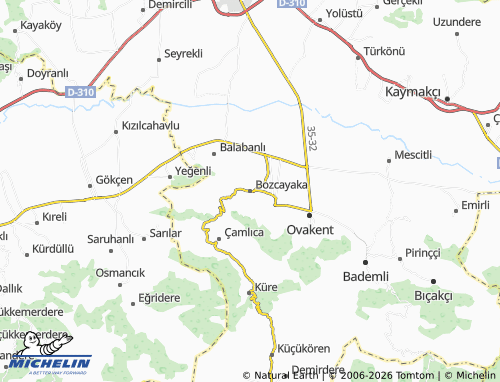 MICHELIN Bozcayaka map - ViaMichelin