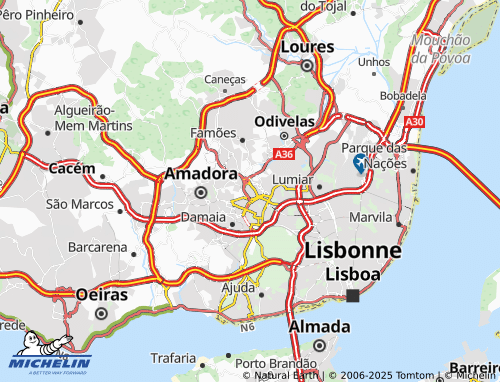 MICHELIN Alfornelos map - ViaMichelin