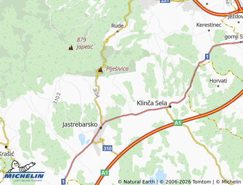Mapa MICHELIN Matkova-Draga - ViaMichelin