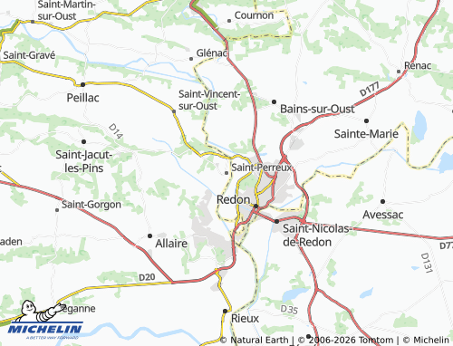 Carte MICHELIN Saint-Perreux - ViaMichelin