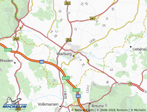 MICHELIN-Landkarte Warburg - ViaMichelin