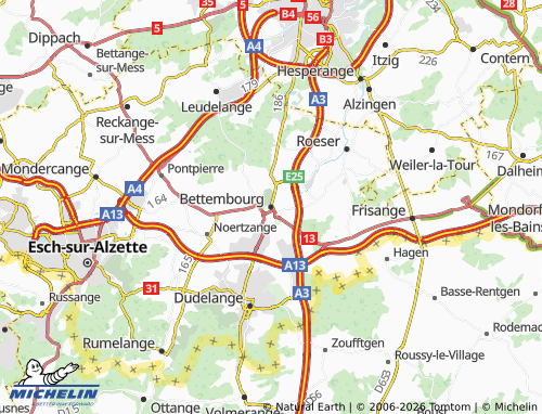 Mapa MICHELIN Bettembourg - ViaMichelin
