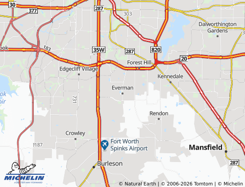 Mapa MICHELIN Everman - ViaMichelin
