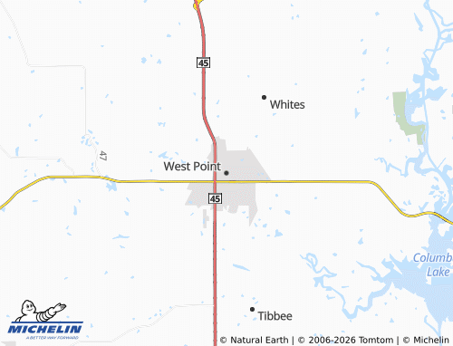 Mapa MICHELIN West Point - ViaMichelin