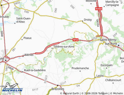 MICHELIN Breux-sur-Avre map - ViaMichelin