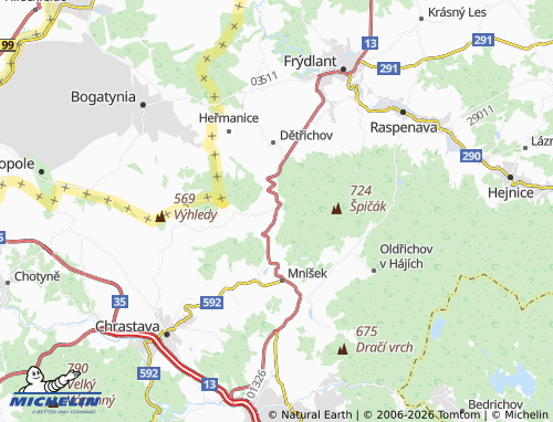 MICHELIN Albrechtice u Frýdlantu map - ViaMichelin