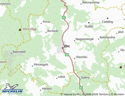 Mapa MICHELIN Zirc - ViaMichelin