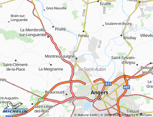 Carte MICHELIN Montreuil-Juigné - ViaMichelin