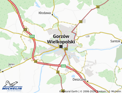 MICHELIN-Landkarte Gorzow Wielkopolski - ViaMichelin