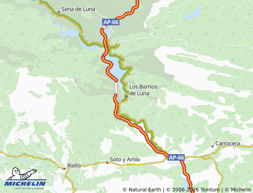 MICHELIN Los Barrios de Luna map - ViaMichelin