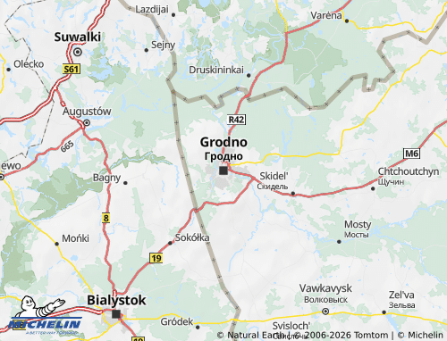 MICHELIN-Landkarte Gebiet Hrodna - ViaMichelin