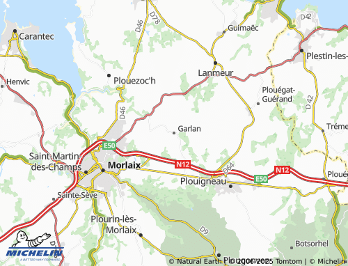 MICHELIN Garlan map - ViaMichelin