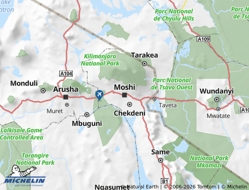 Carte MICHELIN Kilimandjaro - ViaMichelin