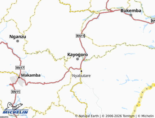 Mappa MICHELIN Kayogoro - ViaMichelin