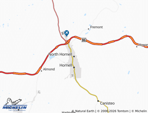 Mapa MICHELIN North Hornell - ViaMichelin