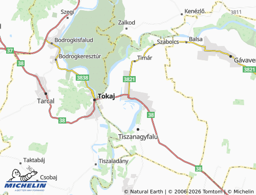 MICHELIN Rakamaz map - ViaMichelin