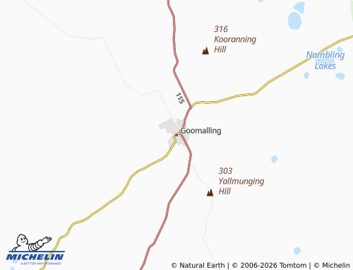 MICHELIN Goomalling map - ViaMichelin
