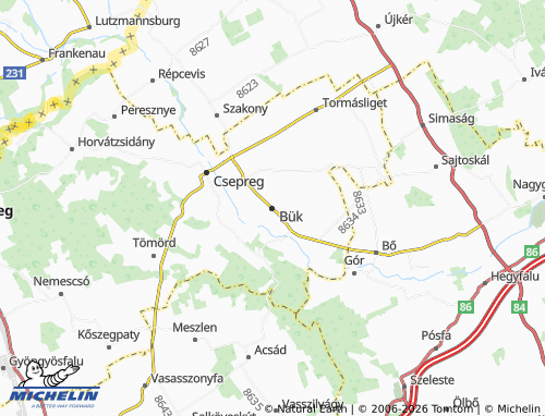 Mapa MICHELIN Bük - ViaMichelin