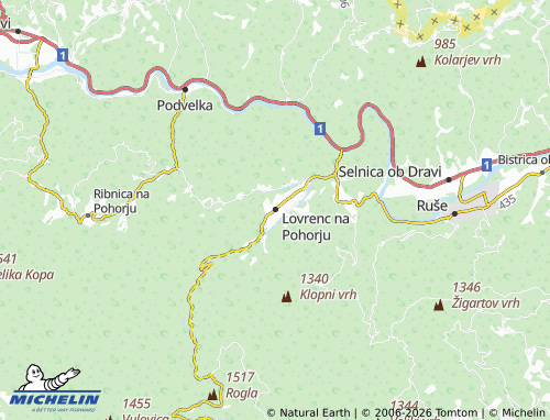 MICHELIN Lovrenc na Pohorju map - ViaMichelin