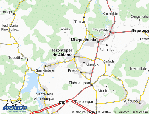Kaart MICHELIN Tezontepec de Aldama - ViaMichelin